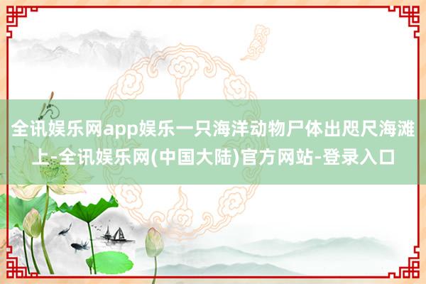 全讯娱乐网app娱乐一只海洋动物尸体出咫尺海滩上-全讯娱乐网(中国大陆)官方网站-登录入口